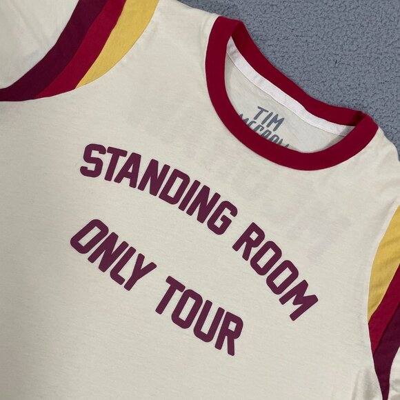 Tim McGraw Shirt Adult L Cream Standing Room Only Tour Camp Stripe Tee - Picture 1 of 9